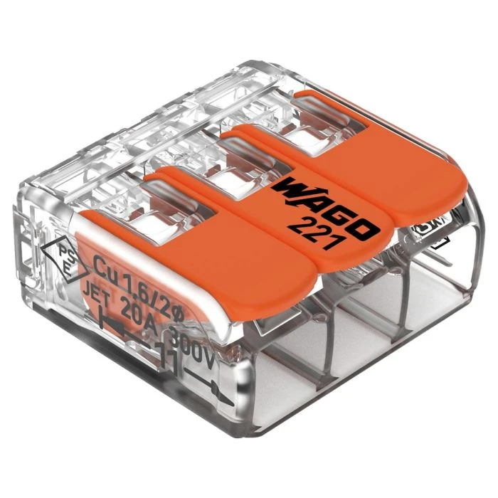 Wago WA LASKLEM 3-POLIG 4MM HERSLUITBAAR (50) 3 Wago WA LASKLEM 3-POLIG 4MM HERSLUITBAAR (50)