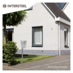 INTERSTEEL Postkast SUMMUS Kunststof Met Slot (2 Sleutels) Zilver RAL 9006 -Miakita Winkel 0090 490003 9