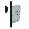 INTERSTEEL Woningbouw Magneet Cilinder Dag- En Nachtslot 55mm, Voorplaat Afgerond Zwart, 20x175, Doorn 50mm Inc -Miakita Winkel 0094 957229