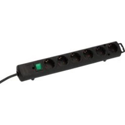 Brennenstuhl Comfort-Line Plus Stekkerdoos Met Platte Stekker 6-voudig Zwart 2m H05VV-F 3G1,5 -Miakita Winkel 4007123641086 1153300100 a009 detail