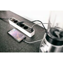 Brennenstuhl Ecolor Stekkerdoos Met USB 4-voudig Wit/zwart 1,5m H05VV-F 3G1,5 Met Schakelaar -Miakita Winkel 4007123654789 1153240026 a009 others