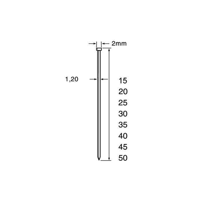 Makita Brads RVS 25mm, SKN12, 18GA / 1.0*1.25mm