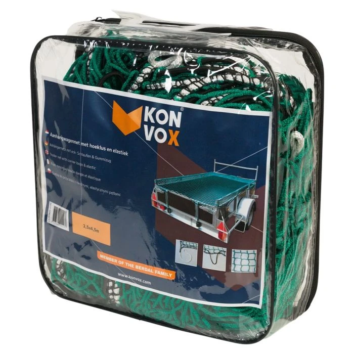 Konvox Aanhangwnet Met Hoeklus En Elastiek 2,5x4,5m Groen 3 Konvox Aanhangwnet Met Hoeklus En Elastiek 2,5x4,5m Groen