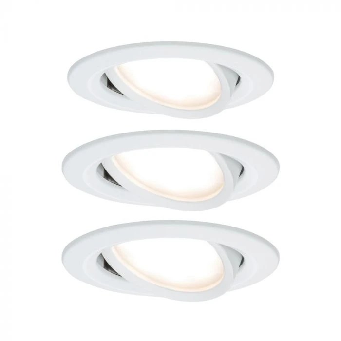 Paulmann Set Nova Coin Rond Zwenkbaar LED 3x6,5W 3 Paulmann Set Nova Coin Rond Zwenkbaar LED 3x6,5W
