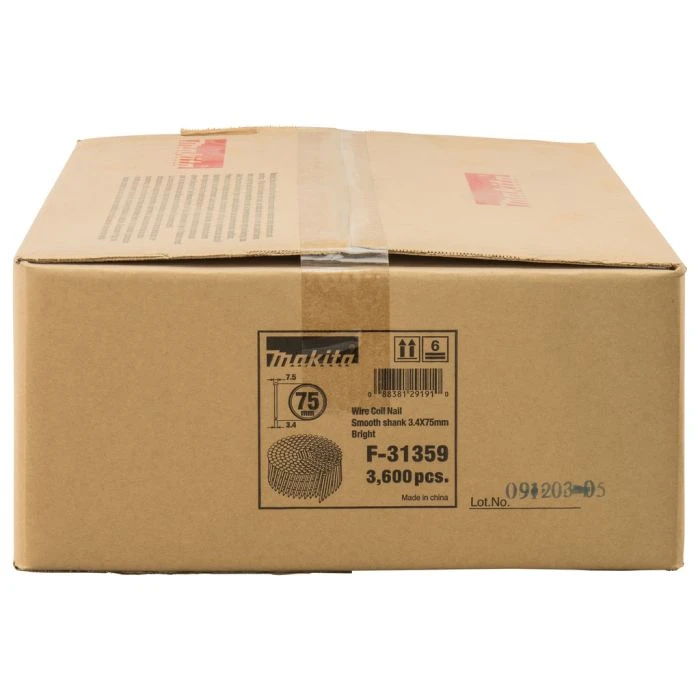 Makita F-31359 Nagel Hout 3,4x75mm Glad 5 Makita F-31359 Nagel Hout 3,4x75mm Glad - Afbeelding 3